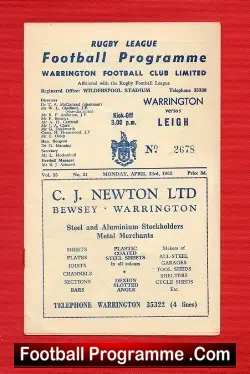 Warrington Rugby v Leigh 1962