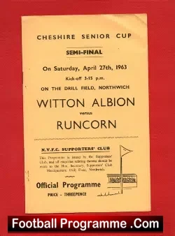 Witton Albion v Runcorn 1963 – Senior Cup Semi Final