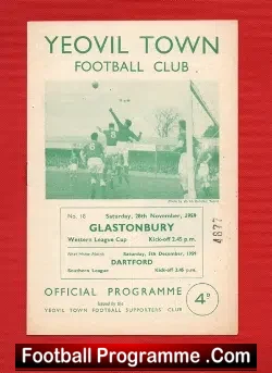 Yeovil Town v Glastonbury 1959 – Western League Cup