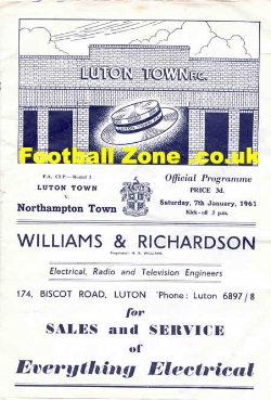 Luton Town v Northampton Town 1961 - FA Cup Match