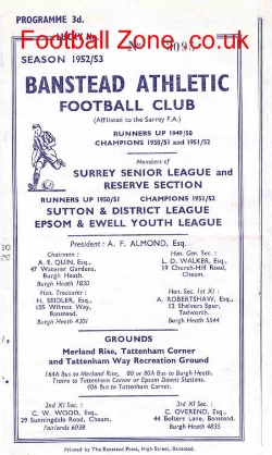 Banstead Athletic v Horley 1952