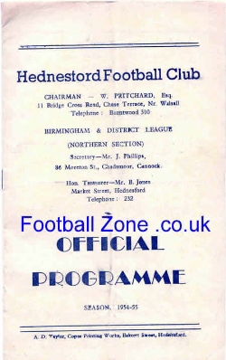 Hedensford v Bromsgrove Rovers 1954