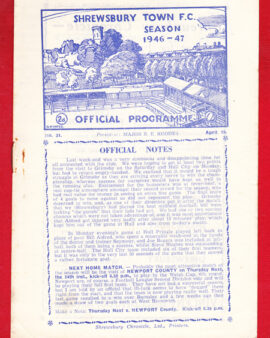 Shrewsbury Town v Frickley 1947 – RARE 1940s Programme