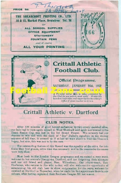 Crittall Athletic v Dartford 1952