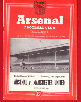Arsenal v Manchester United 1952 – 1950s Football Programme