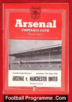 Arsenal v Manchester United 1952 – 1950s Football Programme