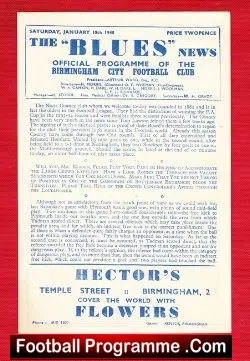 Birmingham City v Notts County 1948 – 1940s Football Programme