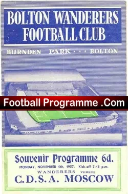 Bolton Wanderers v Moscow 1957