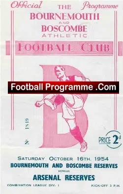 Bournemouth v Arsenal 1954 – Reserves Match Dean Court