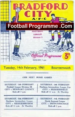Bradford City v Bournemouth 1961
