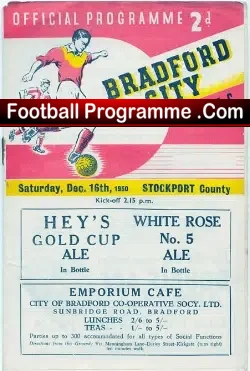 Bradford City v Stockport County 1950
