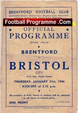 Brentford v Bristol City 1946