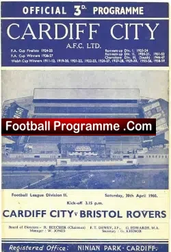 Cardiff City v Bristol Rovers 1960