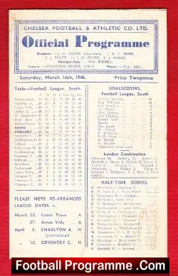 Chelsea v Arsenal 1946 – 1940s Programme