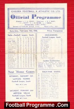 Chelsea v Aston Villa 1946