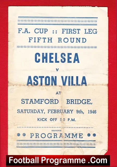 Chelsea v Aston Villa 1946 – Pirate Football Programme