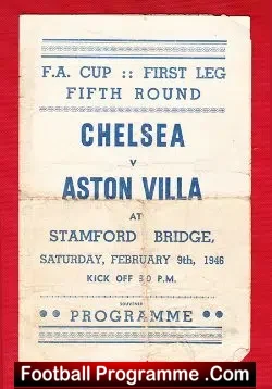 Chelsea v Aston Villa 1946 – Pirate Football Programme
