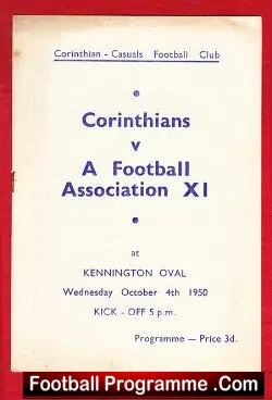 Corinthians v Football Association 1950 – at Kennington Oval