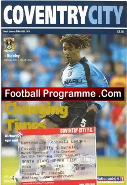 Coventry City v Burnley 2003 – Plus Ticket