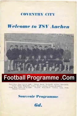 Coventry City v TSV Aachen 1962