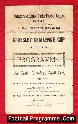 Crewe United v Wrinehill Athletic 1923 Old Football Memorabilia