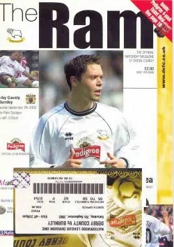 Derby County v Burnley 2002 – Plus Ticket