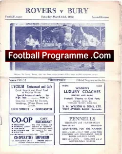 Doncaster Rovers v Bury 1952