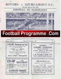 Doncaster Rovers v Djurgarden 1953 – Stockholm Sweden