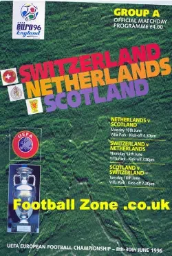 Euro 96 – Scotland – Switzerland – Holland 1996