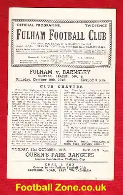 Fulham v Barnsley 1946