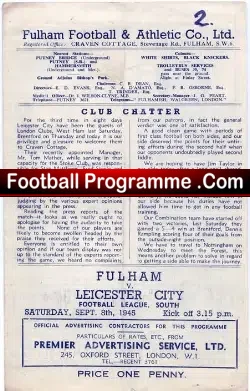 Fulham v Leicester City 1945