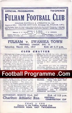 Fulham v Swansea Town 1947