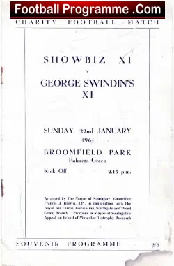George Swindin Testimonial Benefit Bradford 1961 – Sean Connery