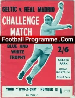 Glasgow Celtic v Real Madrid 1962