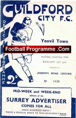 Guildford Town v Yeovil 1949