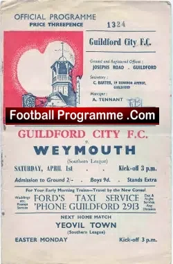 Guildford v Weymouth 1961