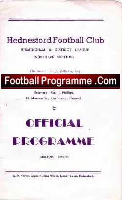 Hedensford v Bedworth Town 1955