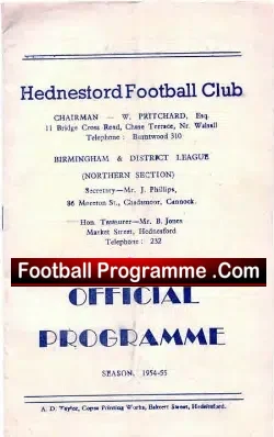 Hedensford v Bromsgrove Rovers 1954