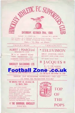 Hinckley Athletic v Barrow 1960 – Autographed