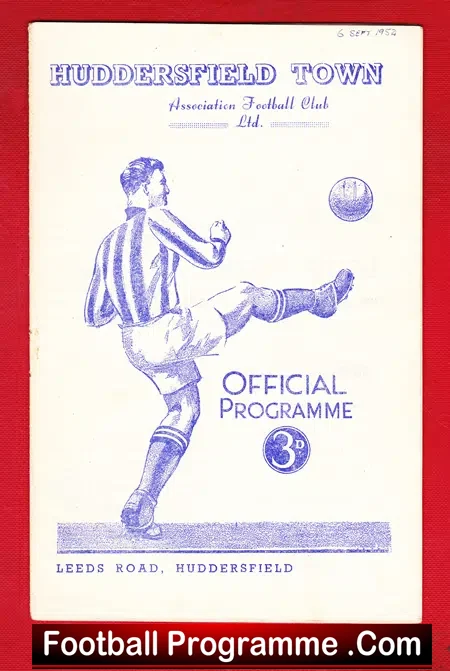Huddersfield Town v Barnsley 1952 – 1950s Football Programme