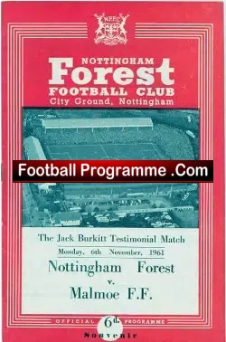 Jack Burkitt Testimonial Nottingham Forest Benefit Match 1961