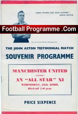 John Aston Testimonial Benefit Match Manchester United 1955