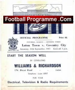 Luton Town v Coventry City 1963