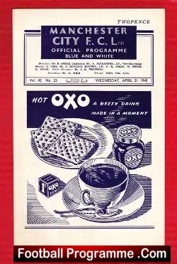 Manchester City v Preston 1948 – 1940s Programme