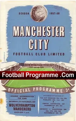Manchester City v Wolves 1957 – Football League Champions