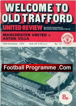 Manchester United v Aston Villa 1974