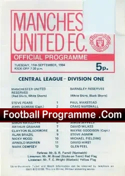 Manchester United v Barnsley 1985 – Reserves Match