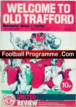 Manchester United v Everton 1976 - football programme
