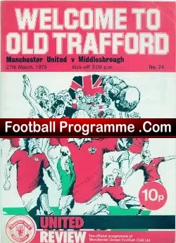Manchester United v Middlesbrough 1976