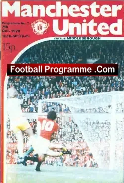 Manchester United v Middlesbrough 1978